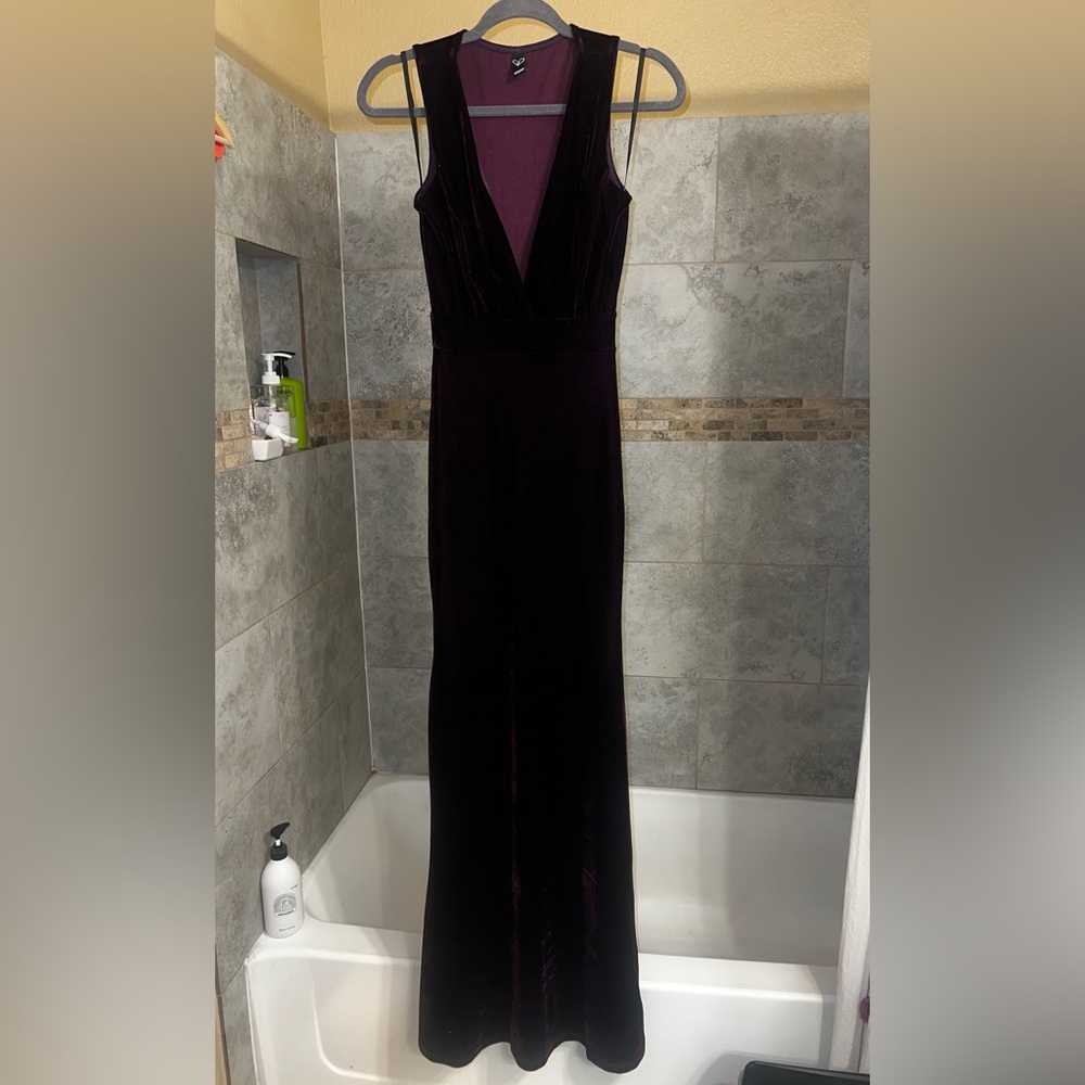 Windsor Deep Purple (Wine) Velvet Maxi Dress